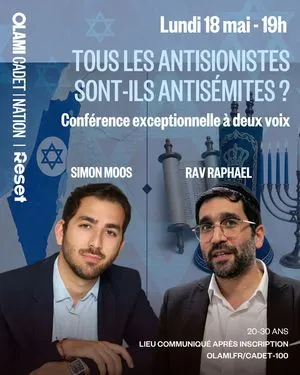 Simon Moos X Rav Raphael : "Est-ce que tous les antisionistes  sont antisémites ?"