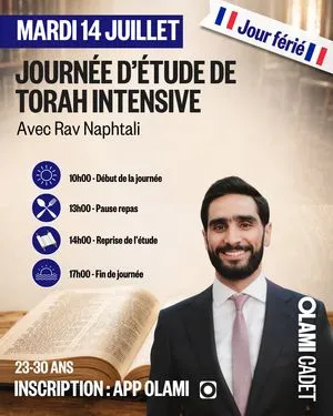 Journée d'étude de Torah intensive avec Rav Naphtali