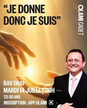 "Je donne... donc je suis" cours Rav Drai